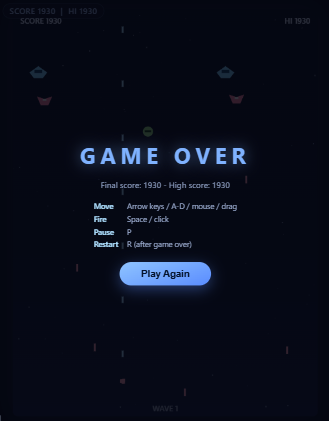 Game Over Screen